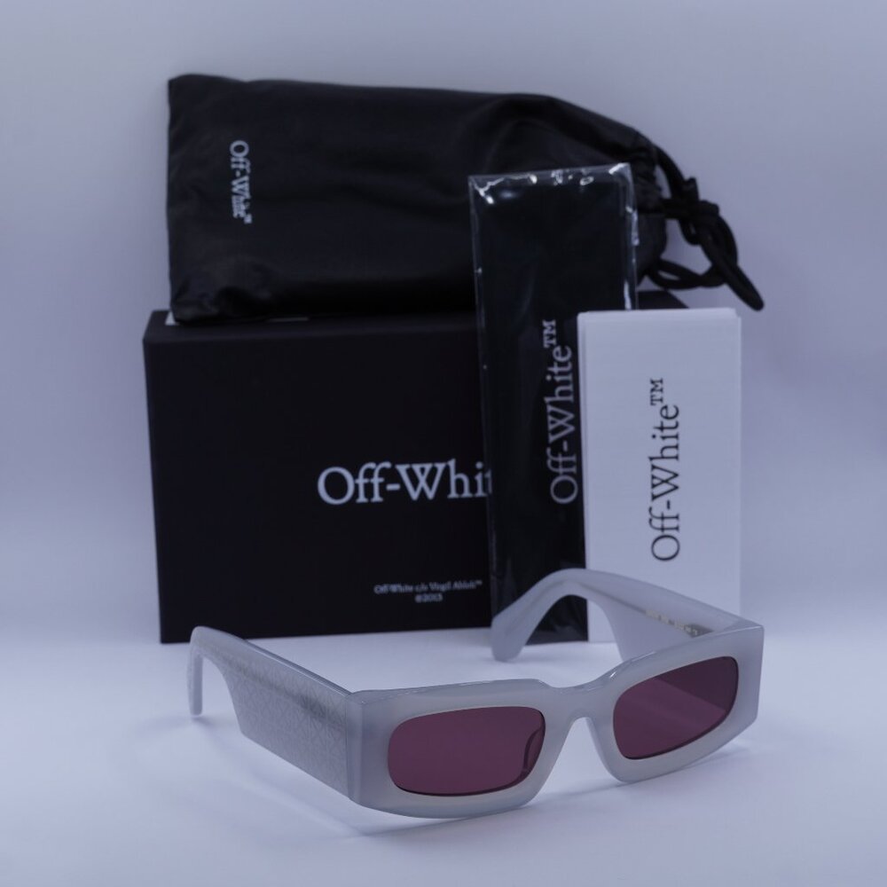 Off-White OERI141 CARY 0928 Rectangle Sunglasses – Grey/Burgundy